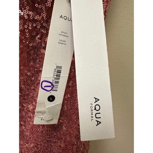 NWT Aqua Large New Years Eve Pink Asymmetrical Sequin Mini Birthday Party Dress - Picture 7 of 11